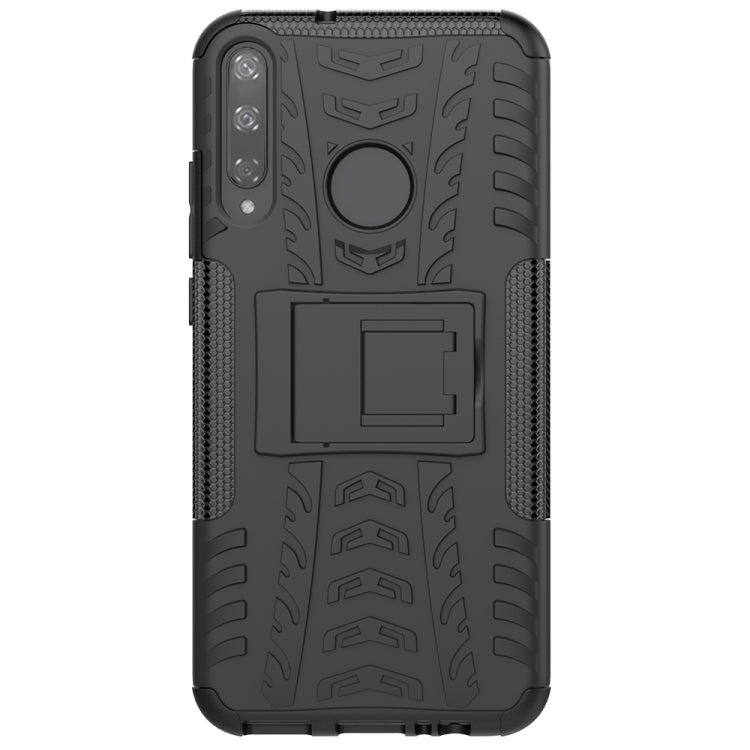 For Huawei Honor Play 3 / P40E Tire Texture Shockproof TPU+PC Protective Case with Holder