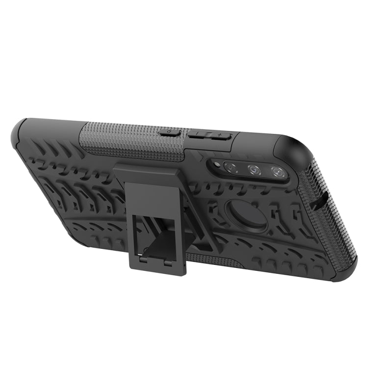 For Huawei Honor Play 3 / P40E Tire Texture Shockproof TPU+PC Protective Case with Holder