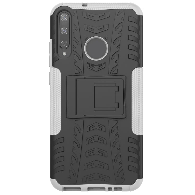 For Huawei Honor Play 3 / P40E Tire Texture Shockproof TPU+PC Protective Case with Holder