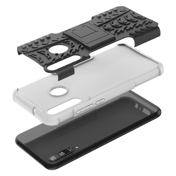 For Huawei Honor Play 3 / P40E Tire Texture Shockproof TPU+PC Protective Case with Holder