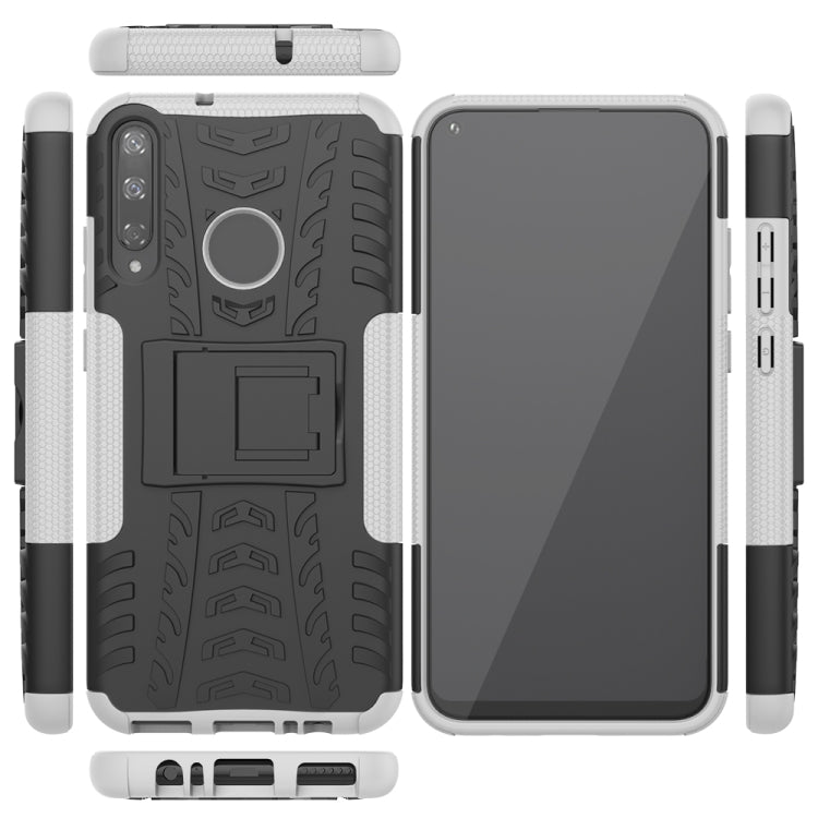 For Huawei Honor Play 3 / P40E Tire Texture Shockproof TPU+PC Protective Case with Holder