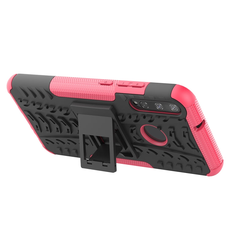 For Huawei Honor Play 3 / P40E Tire Texture Shockproof TPU+PC Protective Case with Holder