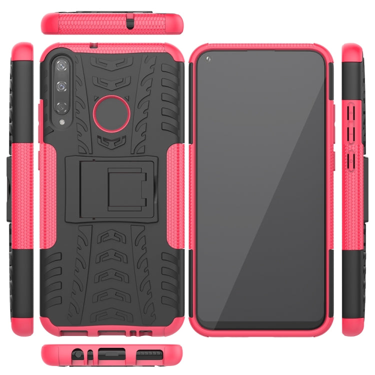 For Huawei Honor Play 3 / P40E Tire Texture Shockproof TPU+PC Protective Case with Holder