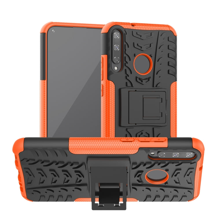 For Huawei Honor Play 3 / P40E Tire Texture Shockproof TPU+PC Protective Case with Holder
