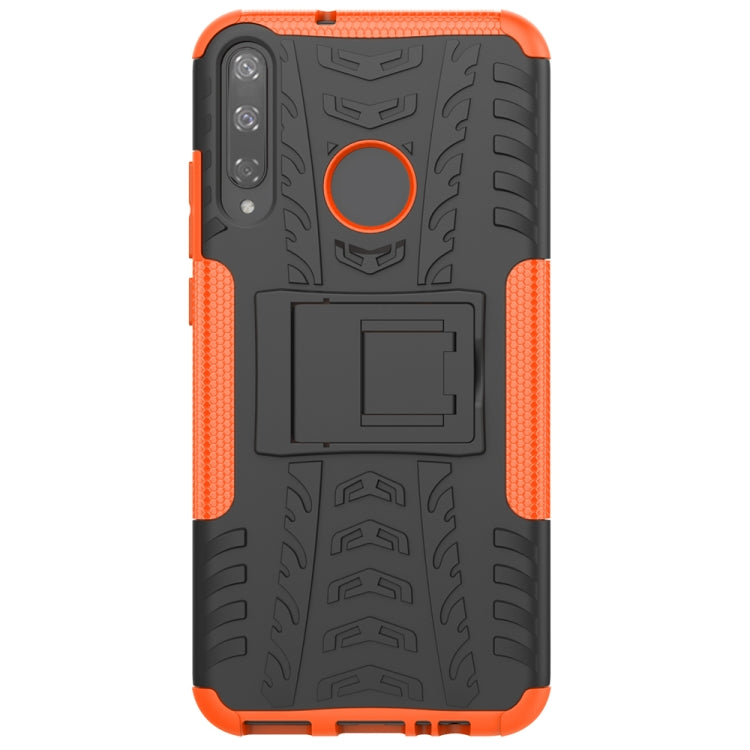 For Huawei Honor Play 3 / P40E Tire Texture Shockproof TPU+PC Protective Case with Holder