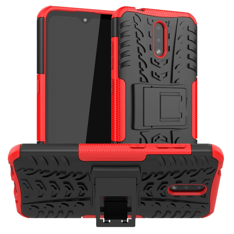 For Nokia 2.3 Tire Texture Shockproof TPU+PC Protective Case with Holder