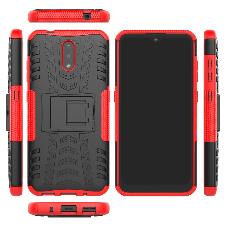 For Nokia 2.3 Tire Texture Shockproof TPU+PC Protective Case with Holder