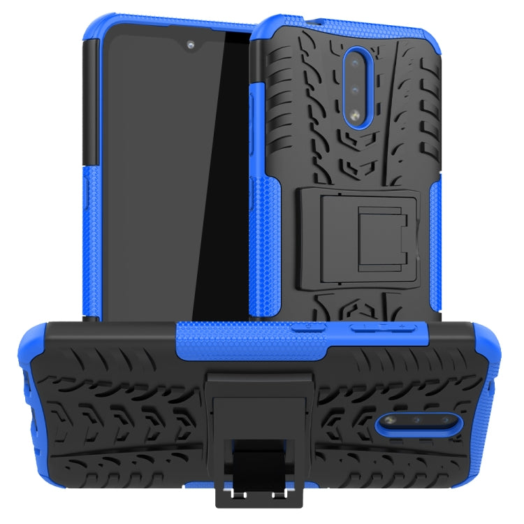 For Nokia 2.3 Tire Texture Shockproof TPU+PC Protective Case with Holder