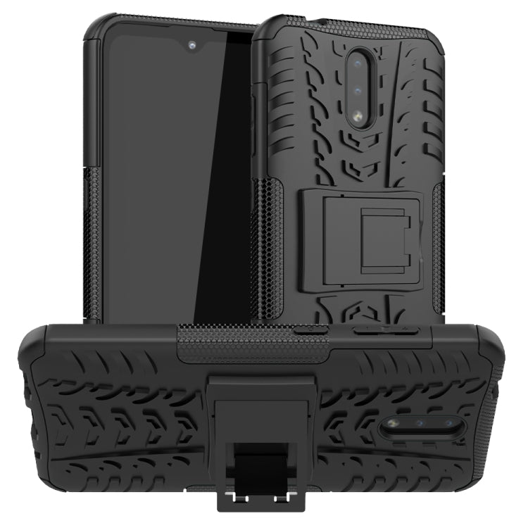 For Nokia 2.3 Tire Texture Shockproof TPU+PC Protective Case with Holder