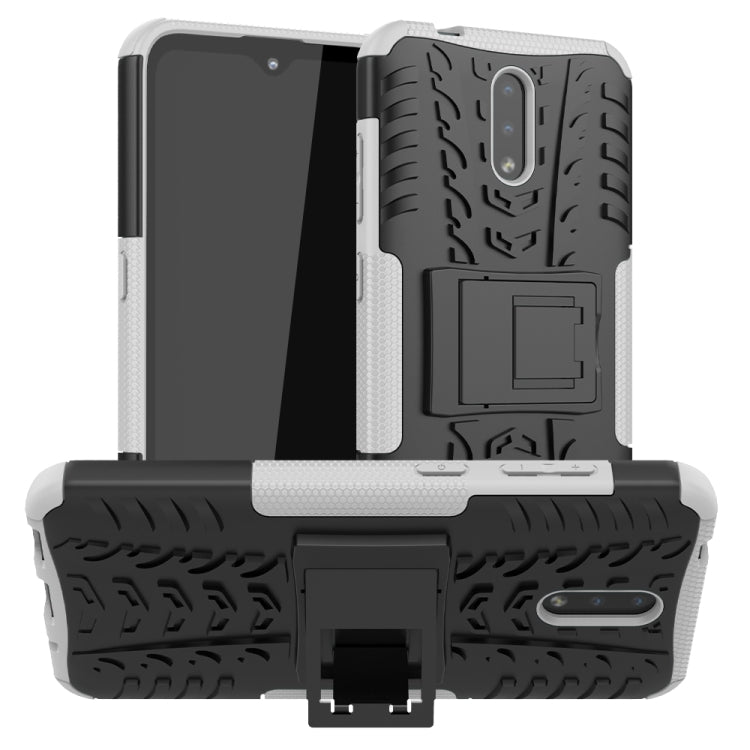 For Nokia 2.3 Tire Texture Shockproof TPU+PC Protective Case with Holder