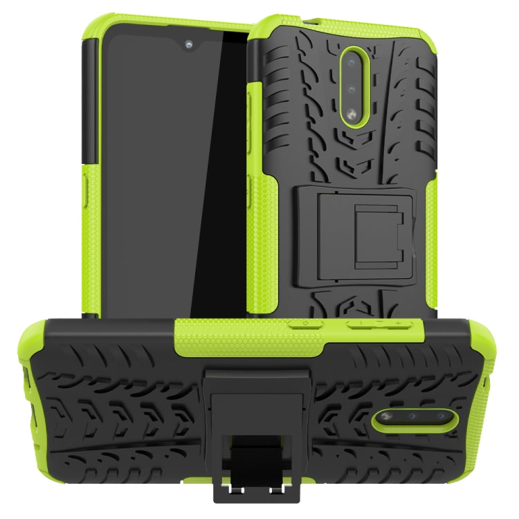 For Nokia 2.3 Tire Texture Shockproof TPU+PC Protective Case with Holder