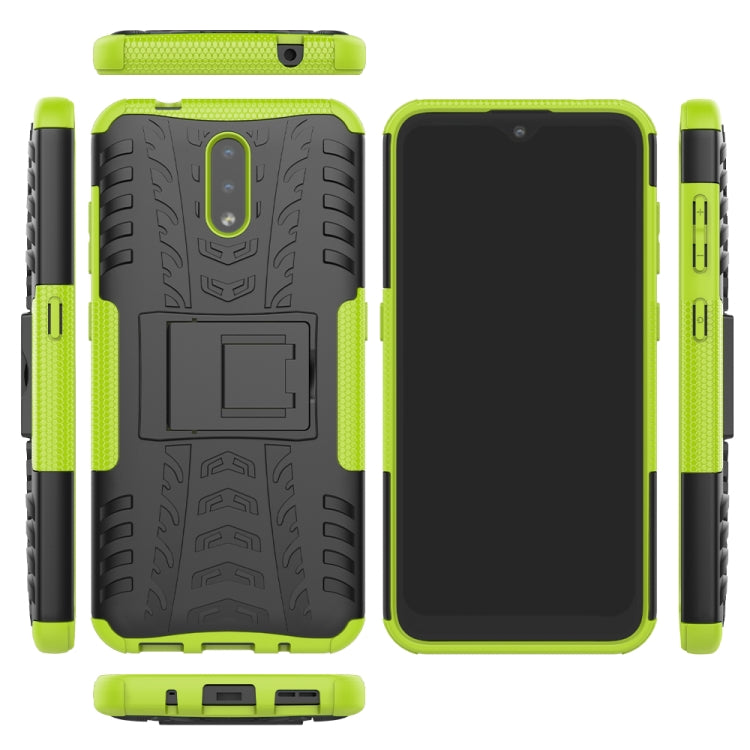 For Nokia 2.3 Tire Texture Shockproof TPU+PC Protective Case with Holder
