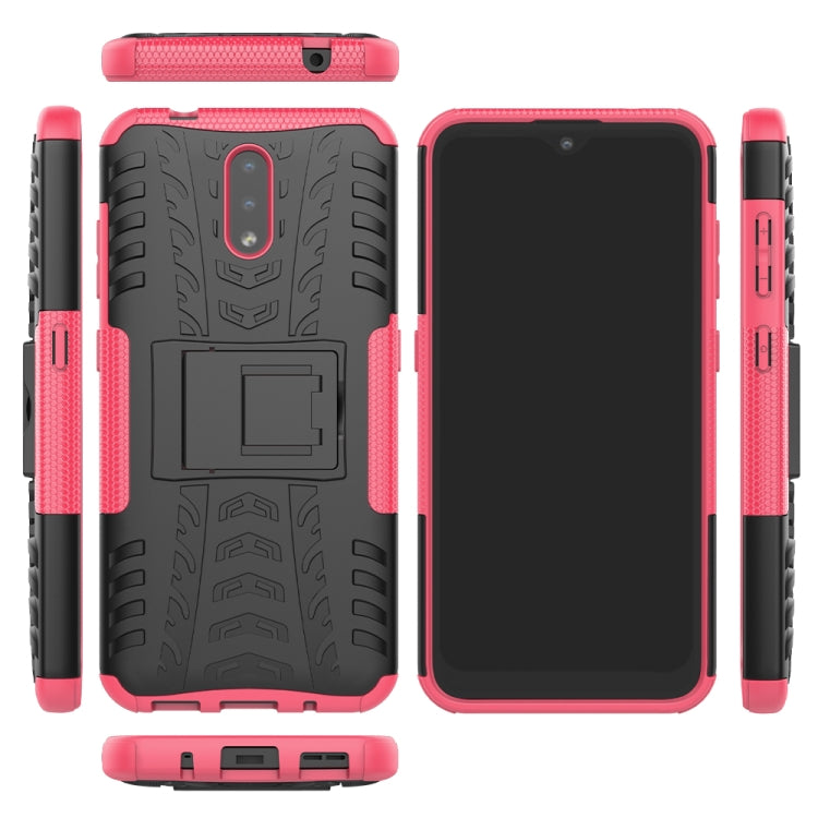 For Nokia 2.3 Tire Texture Shockproof TPU+PC Protective Case with Holder