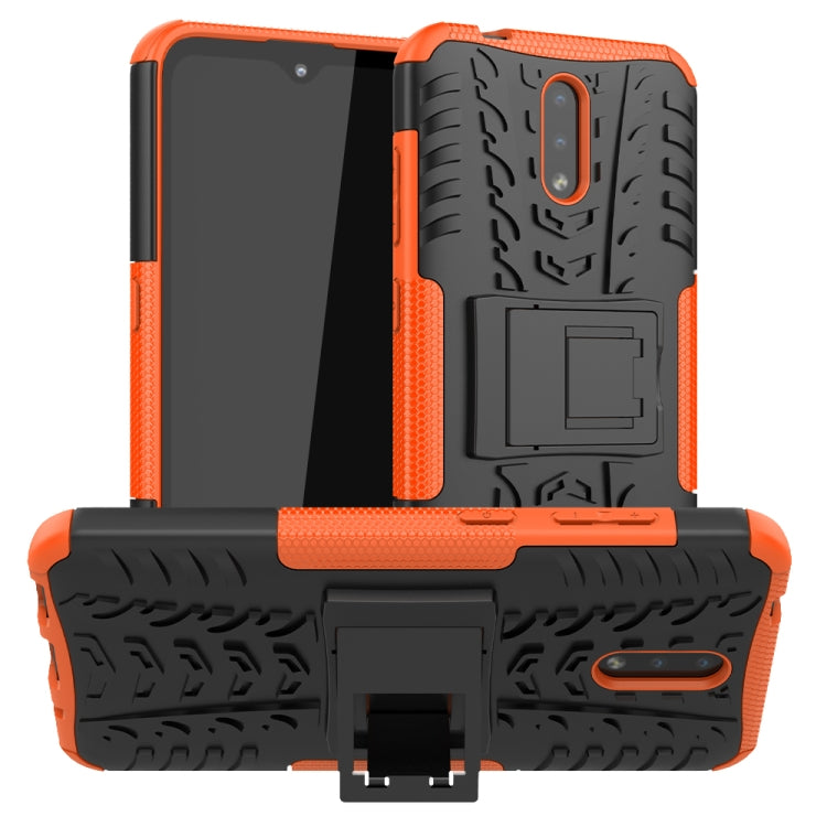 For Nokia 2.3 Tire Texture Shockproof TPU+PC Protective Case with Holder