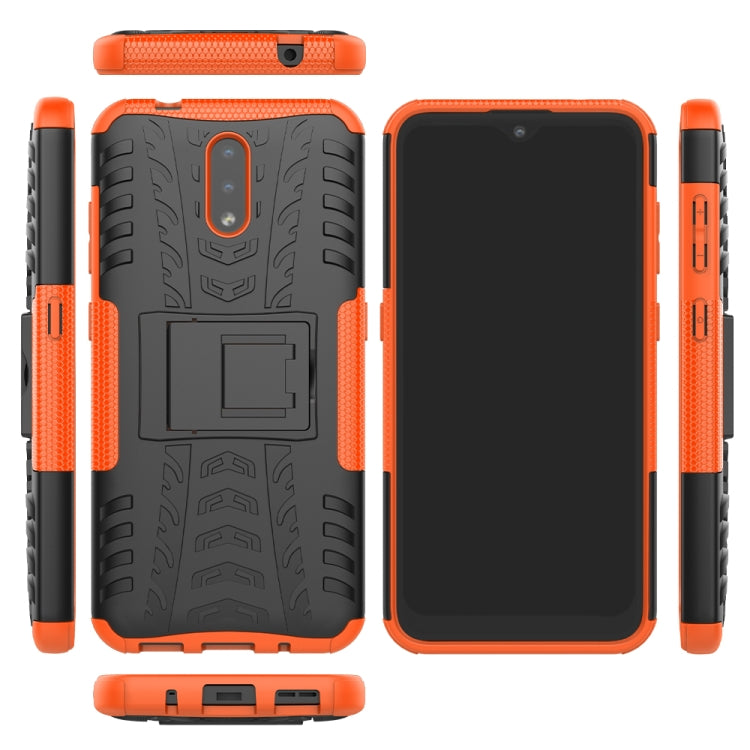 For Nokia 2.3 Tire Texture Shockproof TPU+PC Protective Case with Holder