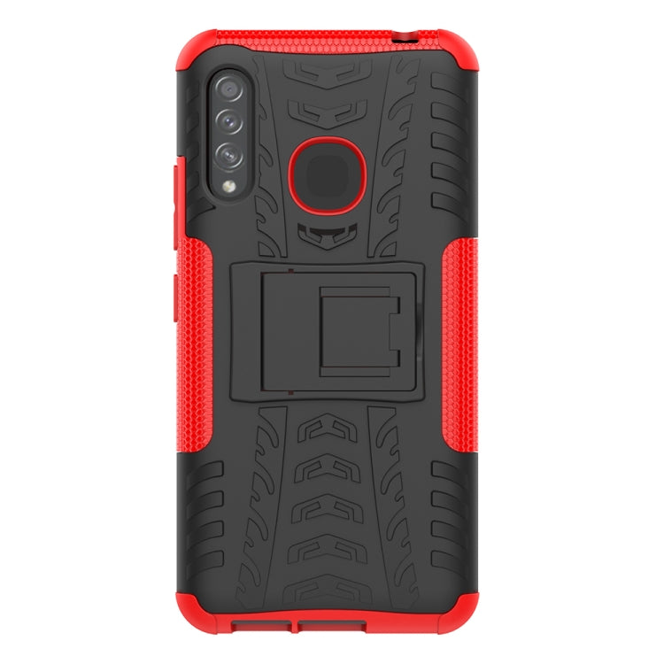 For Galaxy A70e Tire Texture Shockproof TPU+PC Protective Case with Holder