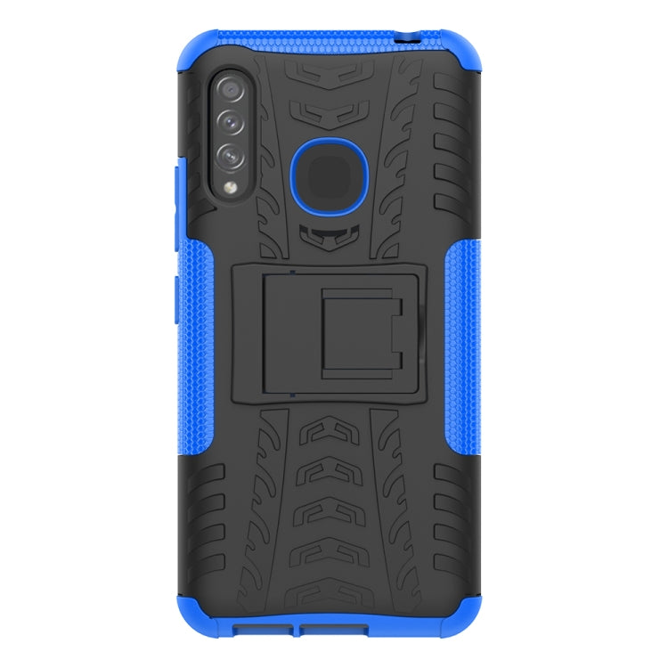 For Galaxy A70e Tire Texture Shockproof TPU+PC Protective Case with Holder