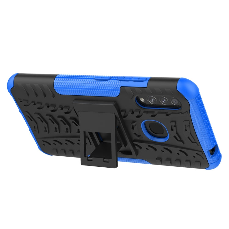 For Galaxy A70e Tire Texture Shockproof TPU+PC Protective Case with Holder