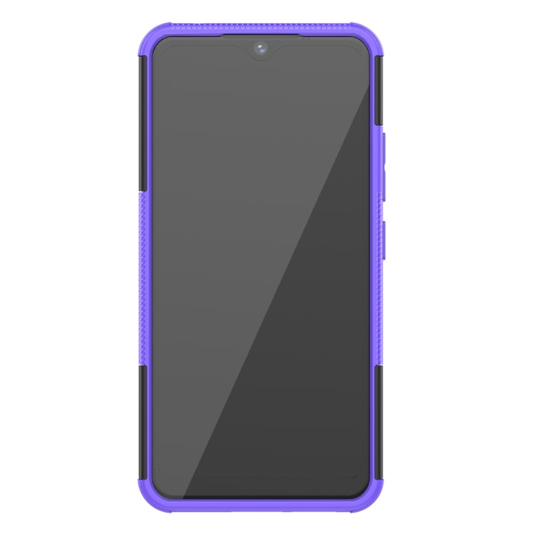 For Galaxy A70e Tire Texture Shockproof TPU+PC Protective Case with Holder