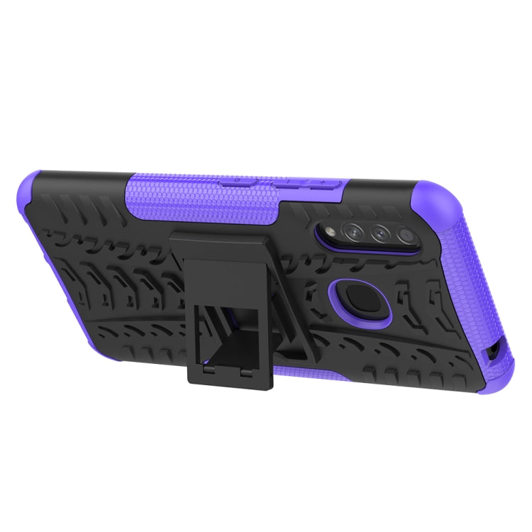 For Galaxy A70e Tire Texture Shockproof TPU+PC Protective Case with Holder