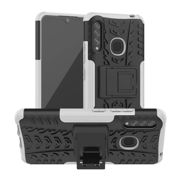 For Galaxy A70e Tire Texture Shockproof TPU+PC Protective Case with Holder