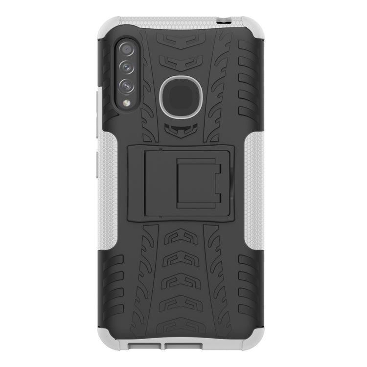 For Galaxy A70e Tire Texture Shockproof TPU+PC Protective Case with Holder