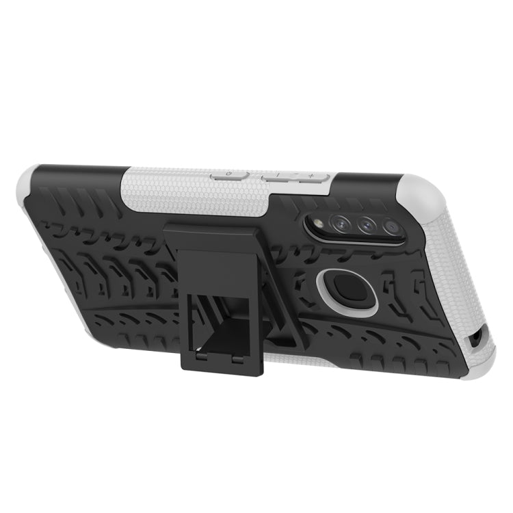 For Galaxy A70e Tire Texture Shockproof TPU+PC Protective Case with Holder