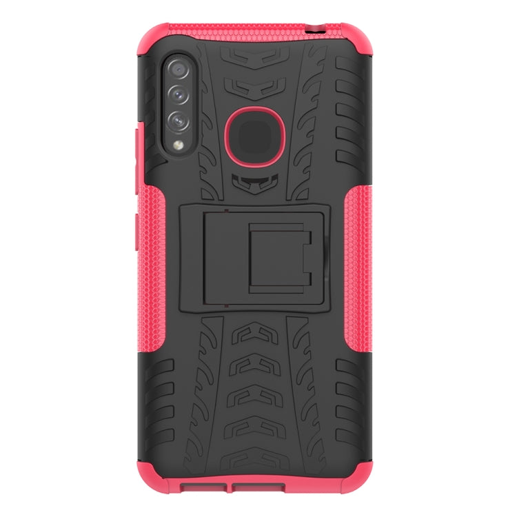 For Galaxy A70e Tire Texture Shockproof TPU+PC Protective Case with Holder