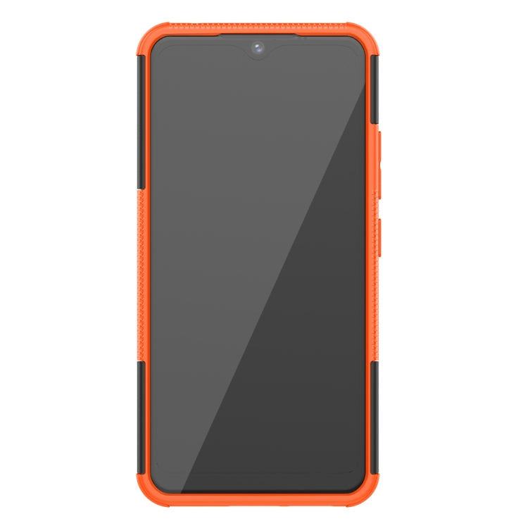 For Galaxy A70e Tire Texture Shockproof TPU+PC Protective Case with Holder