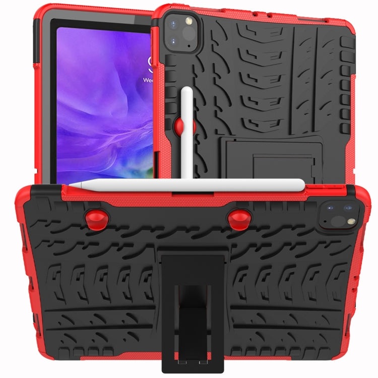 For iPad Pro 11 (2020) Tire Texture Shockproof TPU+PC Protective Tablet Case with Holder