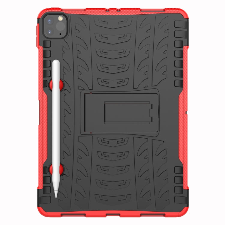 For iPad Pro 11 (2020) Tire Texture Shockproof TPU+PC Protective Tablet Case with Holder