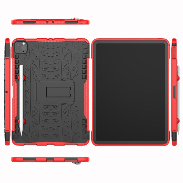 For iPad Pro 11 (2020) Tire Texture Shockproof TPU+PC Protective Tablet Case with Holder