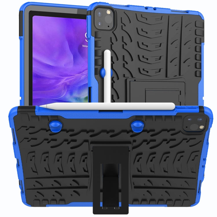 For iPad Pro 11 (2020) Tire Texture Shockproof TPU+PC Protective Tablet Case with Holder