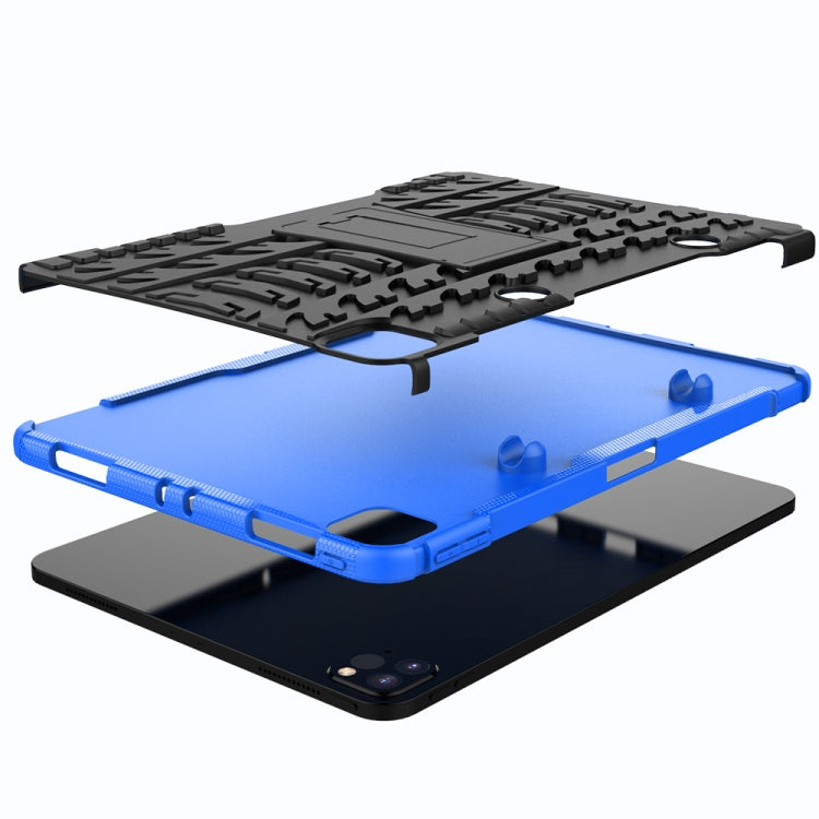For iPad Pro 11 (2020) Tire Texture Shockproof TPU+PC Protective Tablet Case with Holder