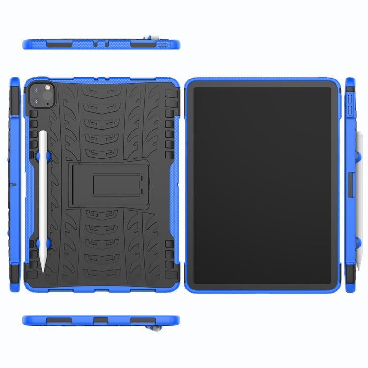 For iPad Pro 11 (2020) Tire Texture Shockproof TPU+PC Protective Tablet Case with Holder