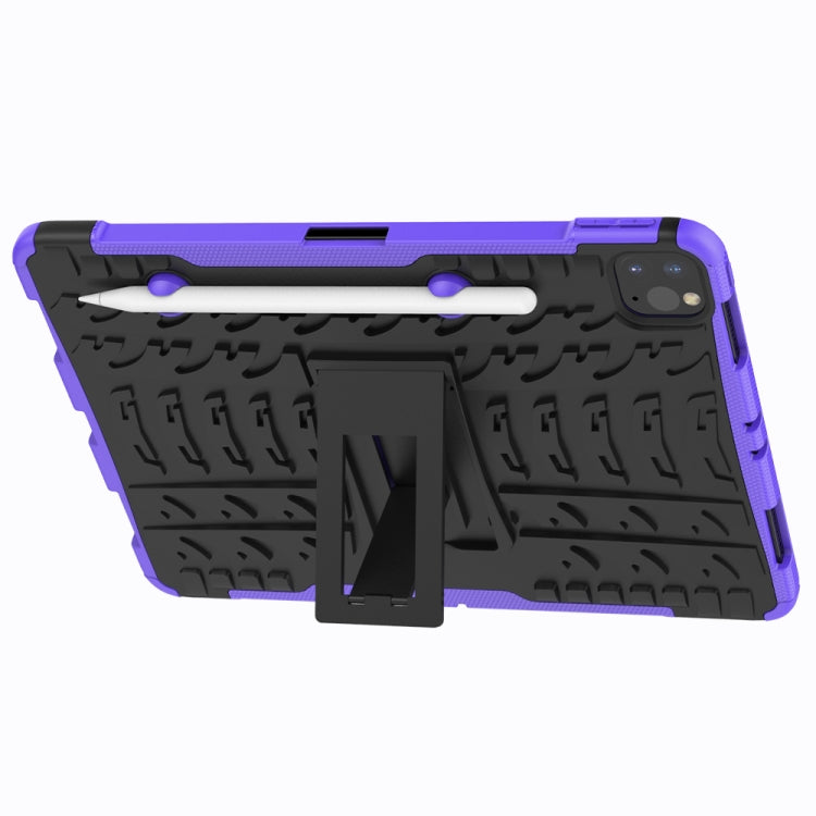 For iPad Pro 11 (2020) Tire Texture Shockproof TPU+PC Protective Tablet Case with Holder