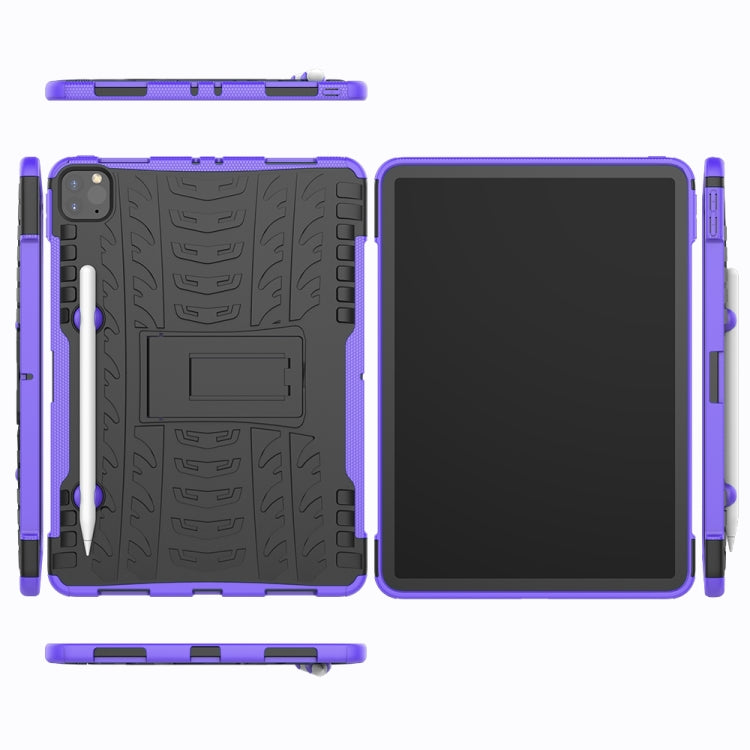 For iPad Pro 11 (2020) Tire Texture Shockproof TPU+PC Protective Tablet Case with Holder