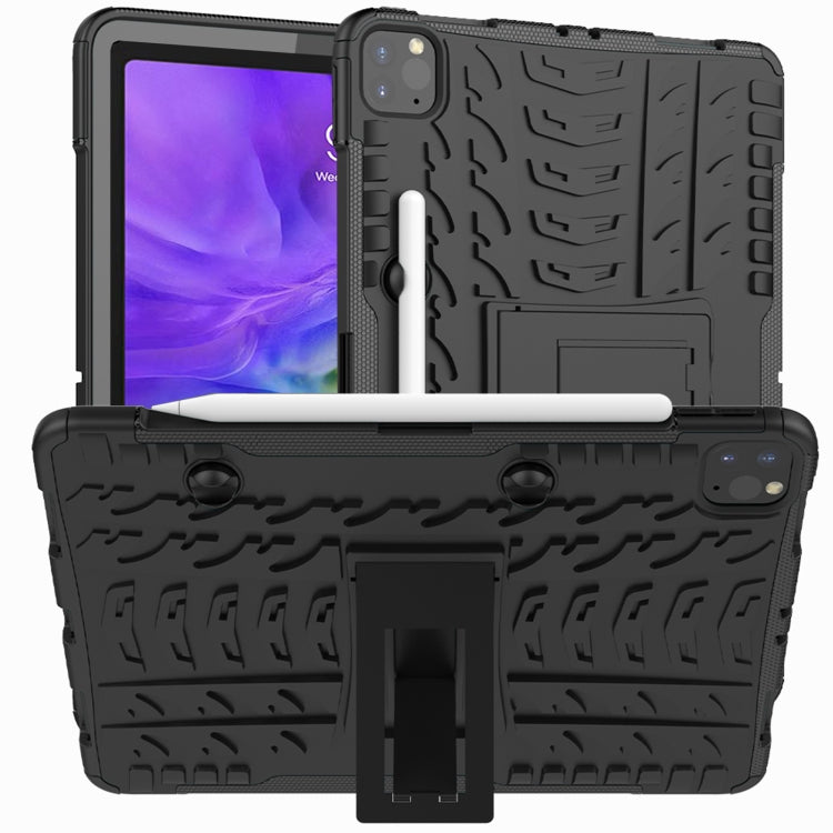 For iPad Pro 11 (2020) Tire Texture Shockproof TPU+PC Protective Tablet Case with Holder
