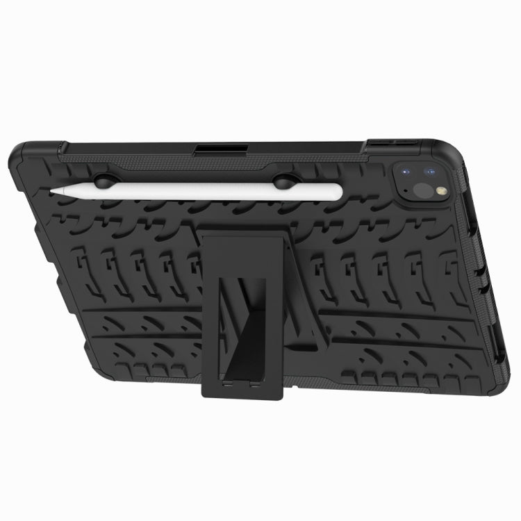 For iPad Pro 11 (2020) Tire Texture Shockproof TPU+PC Protective Tablet Case with Holder