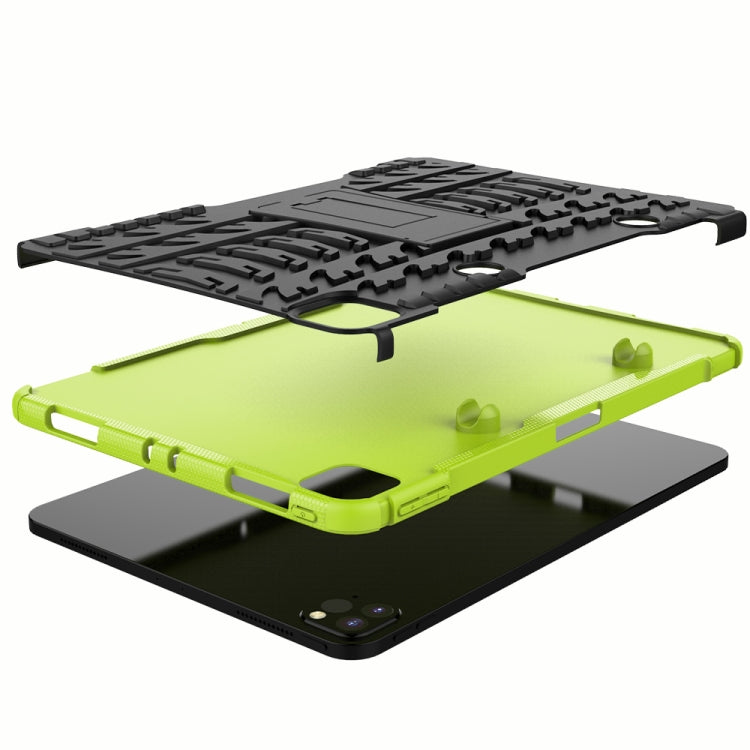 For iPad Pro 11 (2020) Tire Texture Shockproof TPU+PC Protective Tablet Case with Holder
