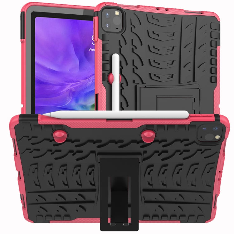 For iPad Pro 11 (2020) Tire Texture Shockproof TPU+PC Protective Tablet Case with Holder