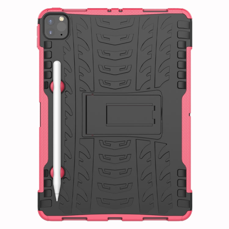 For iPad Pro 11 (2020) Tire Texture Shockproof TPU+PC Protective Tablet Case with Holder