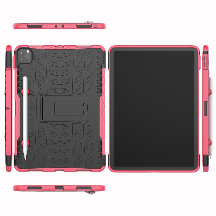 For iPad Pro 11 (2020) Tire Texture Shockproof TPU+PC Protective Tablet Case with Holder