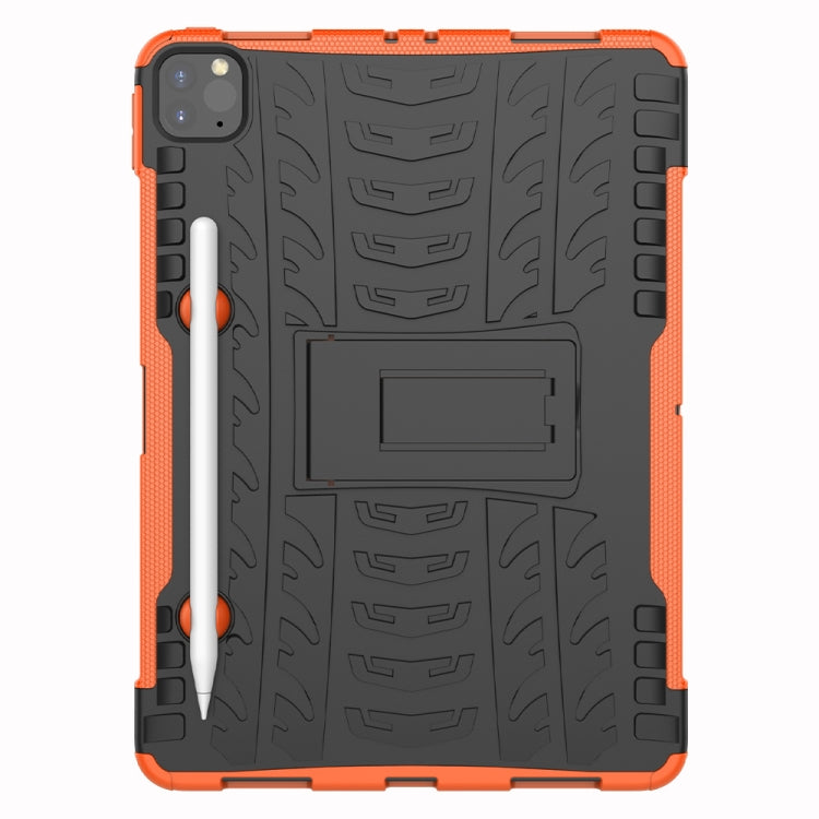 For iPad Pro 11 (2020) Tire Texture Shockproof TPU+PC Protective Tablet Case with Holder