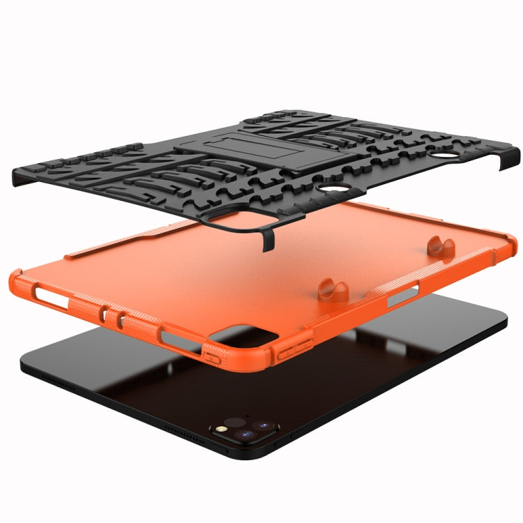 For iPad Pro 11 (2020) Tire Texture Shockproof TPU+PC Protective Tablet Case with Holder