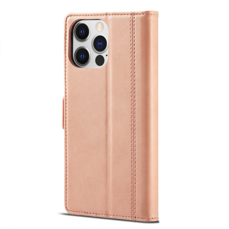 For iPhone 14 Pro Max LC.IMEEKE Magnetic Buckle Leather Phone Case