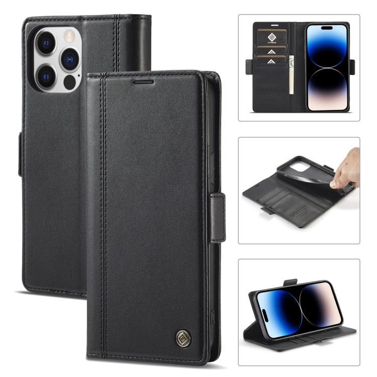 For iPhone 14 Pro LC.IMEEKE Magnetic Buckle Leather Phone Case