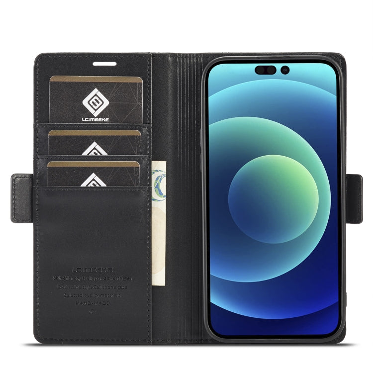 For iPhone 14 Pro LC.IMEEKE Magnetic Buckle Leather Phone Case