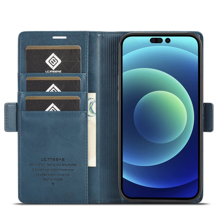 For iPhone 14 Pro LC.IMEEKE Magnetic Buckle Leather Phone Case