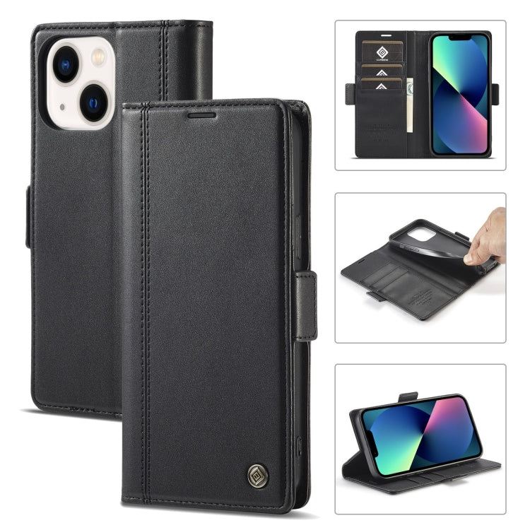 For iPhone 14 Plus LC.IMEEKE Magnetic Buckle Leather Phone Case